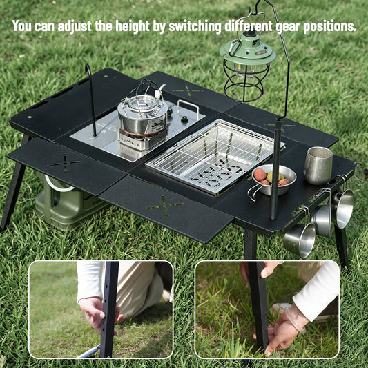 PAKICETUS Camping Table Lightweight Portable Folding Outdoor Table for Backpacking Hiking Picnic Garden Family Outdoor Activities
