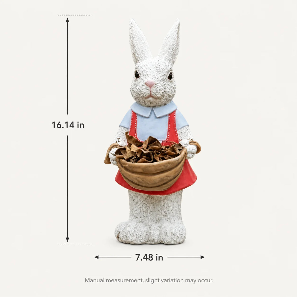 Outdoor Rabbit Garden Statue Bunny Flower Pot Holder Resin Garden Sculpture Patio Yard Lawn Porch Decor Hand Painted Ornament