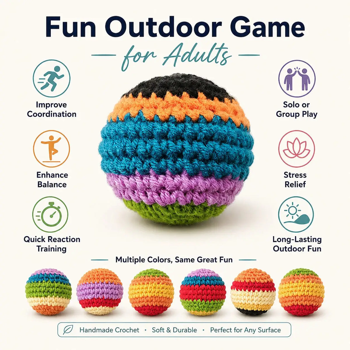 1pc 2pcs 3pcs 6pcs 12pcs Hand Knitting Crochet Hacky Sack Footbags