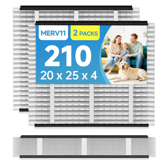 210 Replacement Air Filter 20x25x4 MERV 11 Compatible with Air Purifiers Model 2200 with Upgrade Kit 1213,1210, 1620 2 Packs