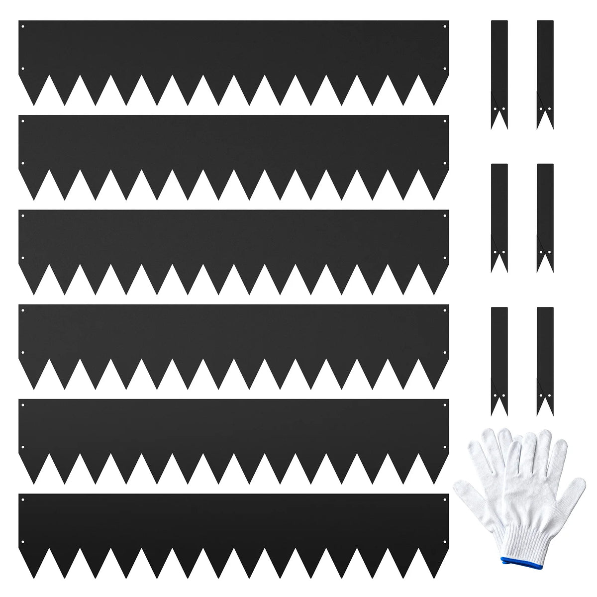 Garden Steel Landscape Edging 6PCS 40*8In Hammer-in Gauge Border Edging Strips with 6 Clips & Gloves for Lawn Yard (20Ft Total)