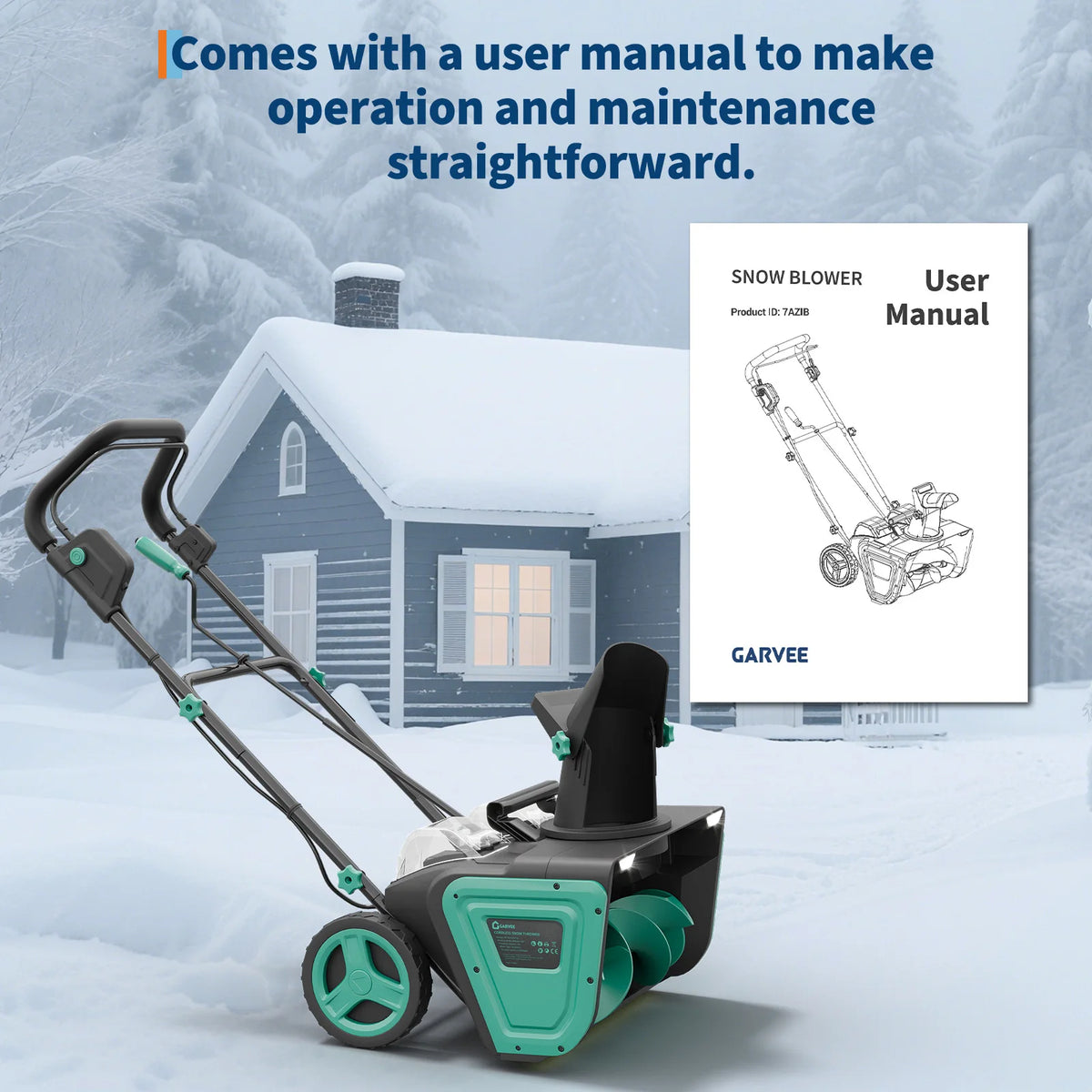 Electric Snow Blower for Driveway Walkways, 20-Inch Adjustable Chute/2200w Brushless Motor Corded Snow Thrower, with Safety Lock