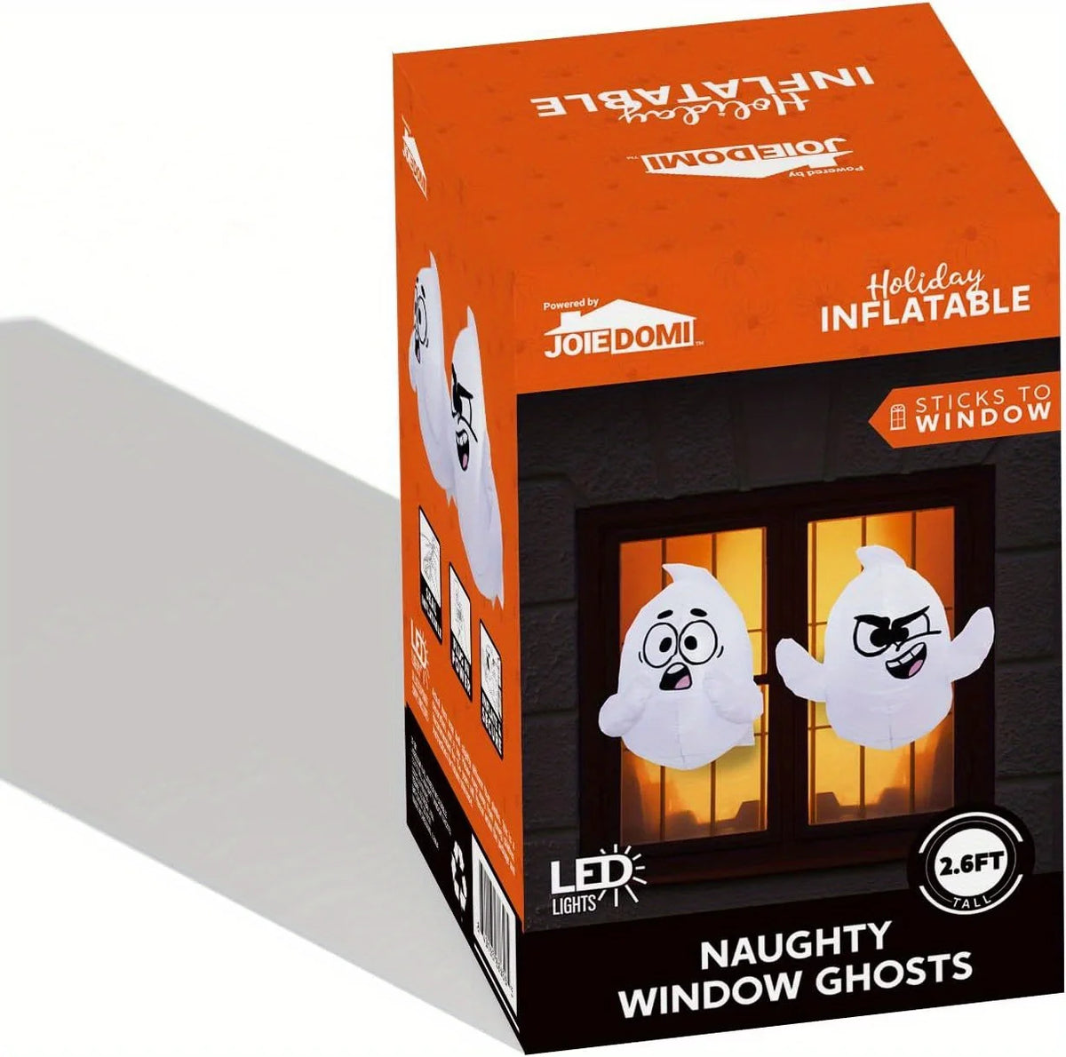 2 Pack Halloween Inflatable Window Ghost with Build-in LED 2.6 FT Tall Blow Up Inflatable Scary Flying Ghost Broke Out from Window for Halloween Outdoor, Yard, Garden, Lawn Decoration