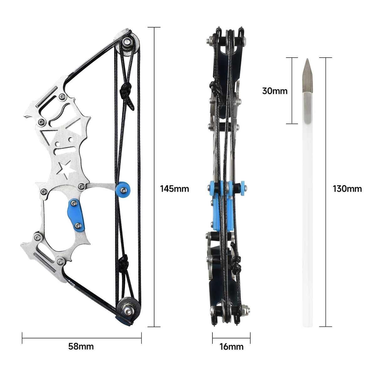 Mini Archery Bow - Right/Left Hand Compound Bow Set, Metal Material Pocket Hunting Bow Catapult with 10Pcs Arrows for Shooting Practice Entertainment Gadgets