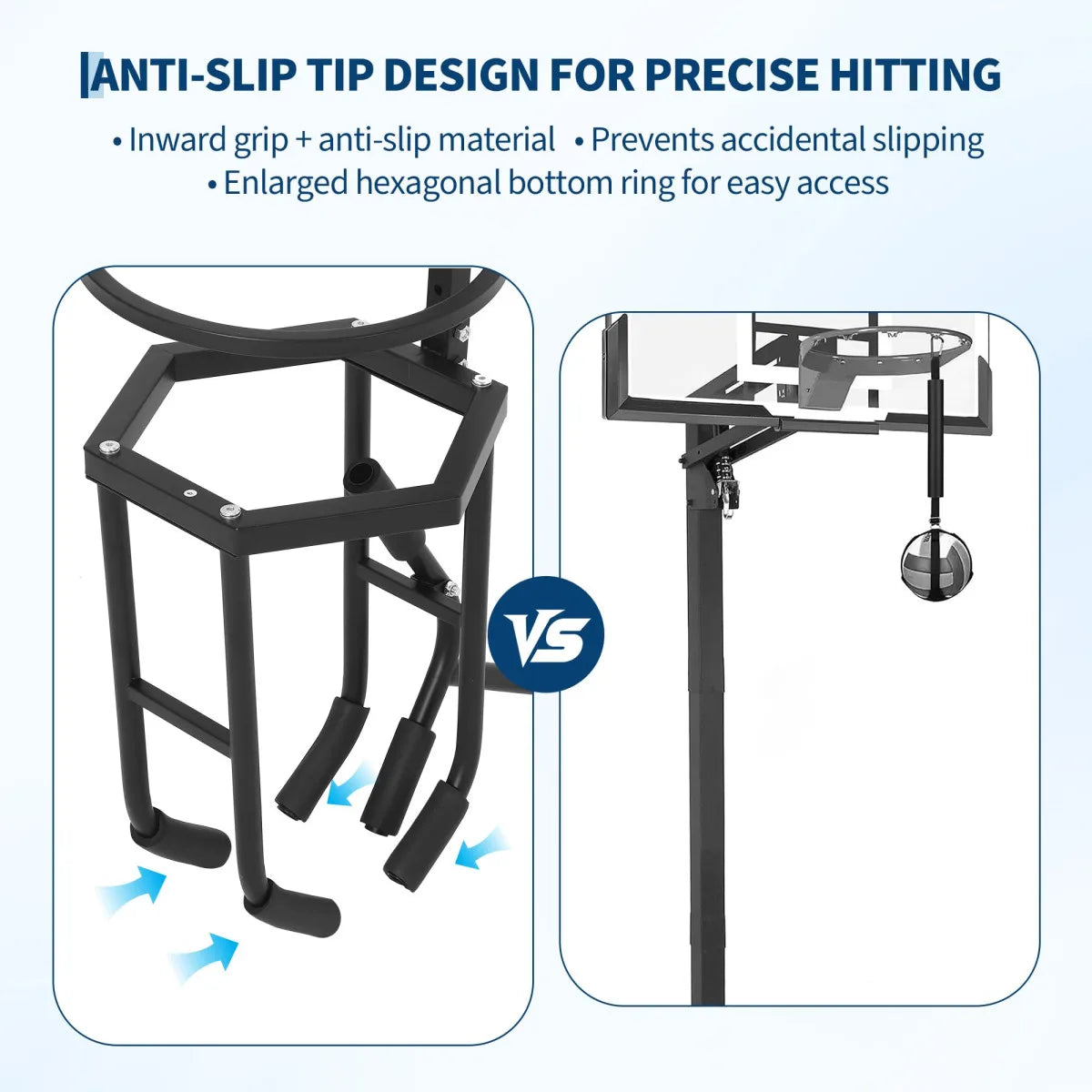 Volleyball Training Aid, Adjustable Heavy-Duty Volleyball Spike Serve Trainer for Basketball Hoop, Outdoor Practice Equipment for Teens & Athletes