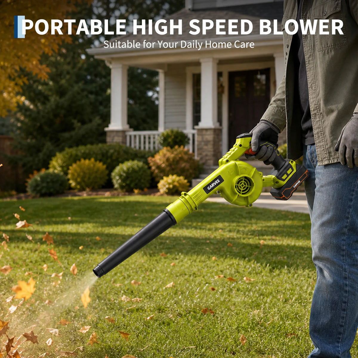 20V Wireless Leaf Blower - Brushless Motor, Up to 120 MPH, 6-Speed Lightweight Handheld Yard Blower with Battery & Charger for Lawn, Patio & Backyard Cleaning
