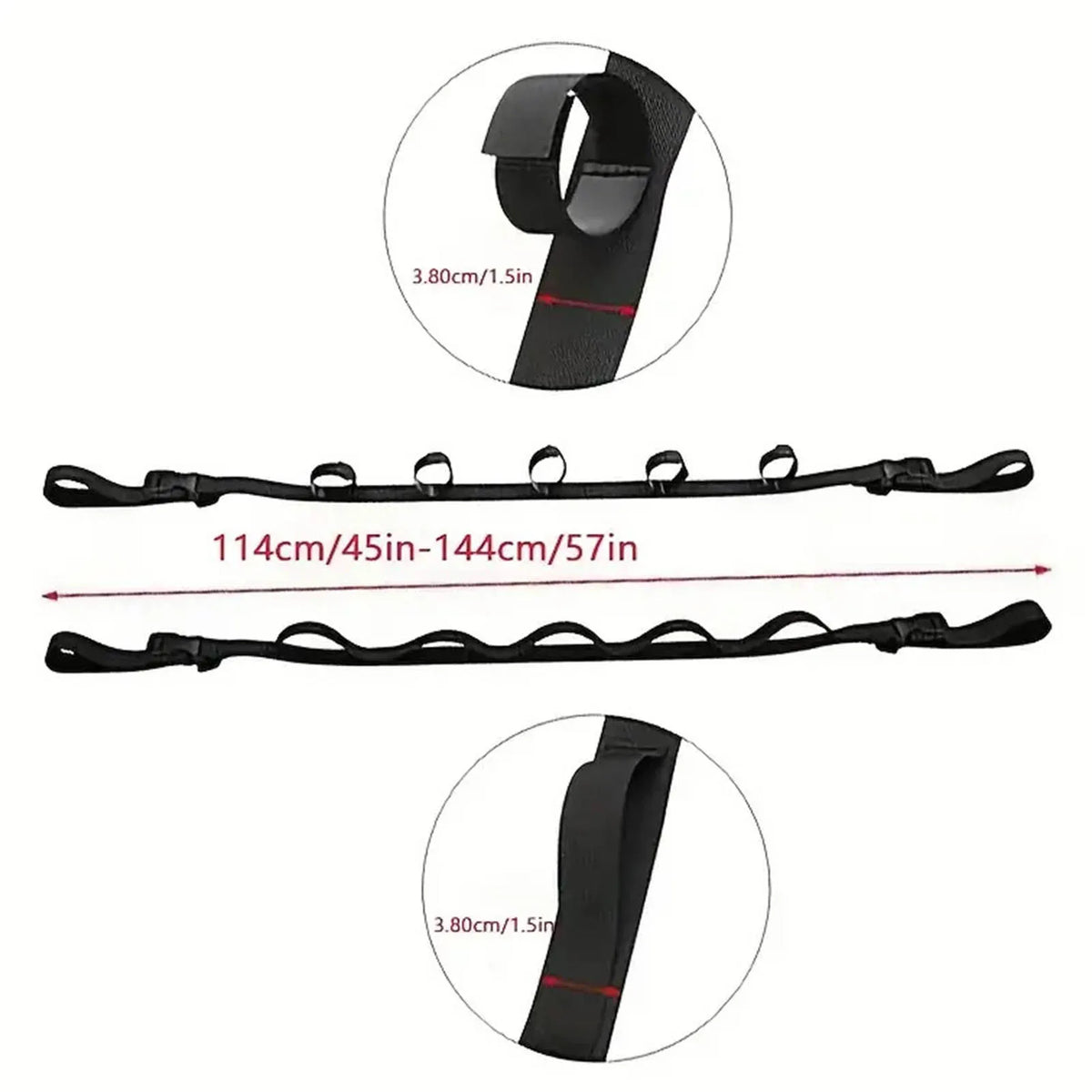 Anglers Fishing Rod Holder Straps Adjustable Secure Mounting for Car Travel Lure Rods Organizer Durable Nylon Gear 2-Pack Set