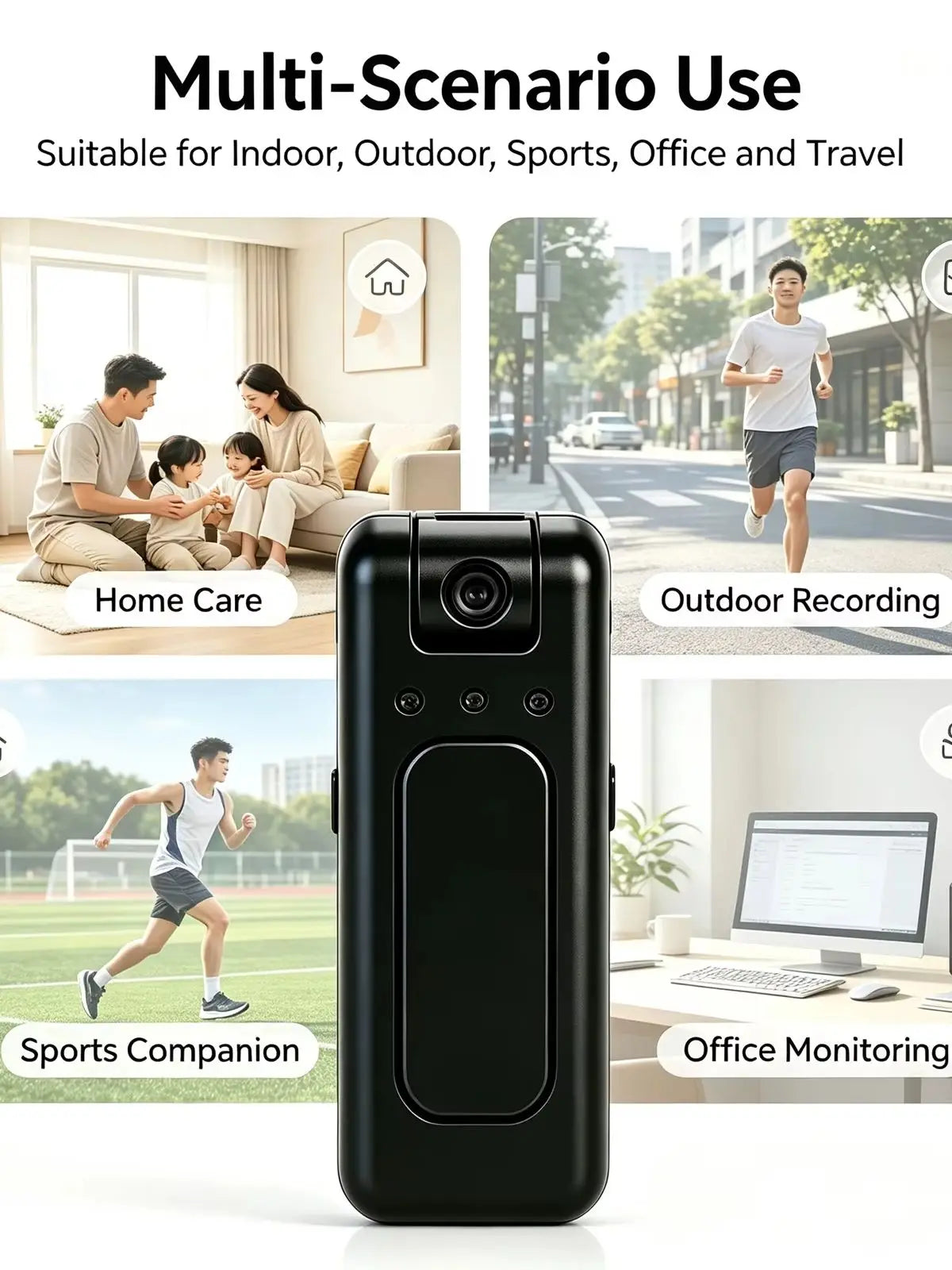 Z13 Portable Mini Body Camera Recorder, 1080P HD Wearable Video Cam With Night Vision, 360° Adjustable Rotating Lens, Clipon Design, Loop Record, Large Battery, Tiny Pocket Cam For Meetings, Outdoor Commuting & Daily Use