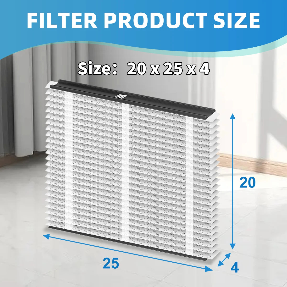 210 Replacement Air Filter 20x25x4 MERV 11 Compatible with Air Purifiers Model 2200 with Upgrade Kit 1213,1210, 1620 2 Packs