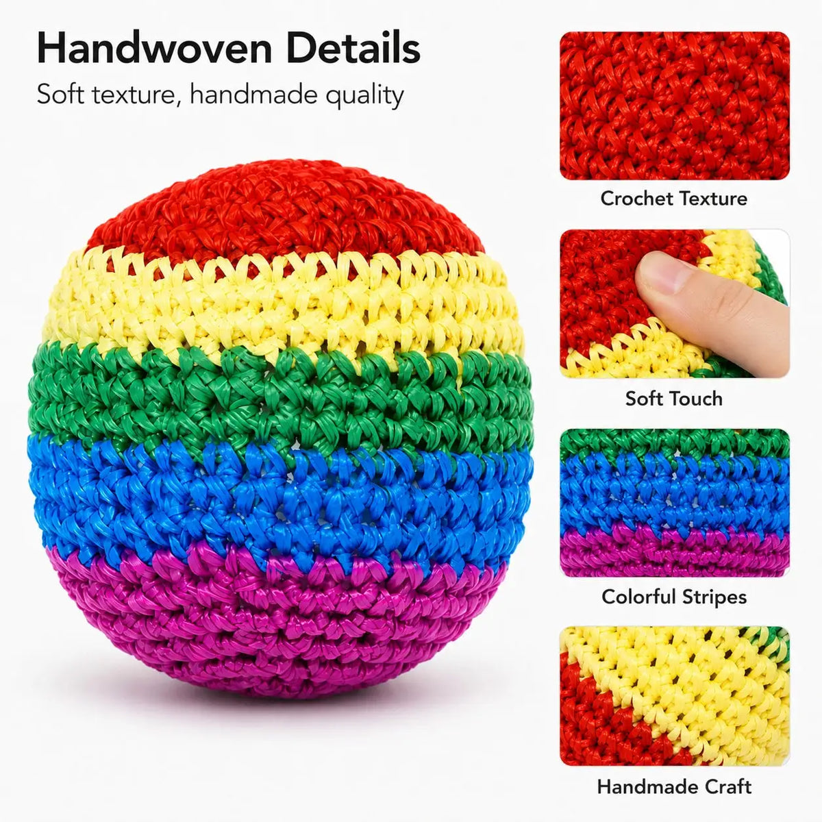 1pc 2pcs 3pcs 6pcs 12pcs Hand Knitting Crochet Hacky Sack Footbags