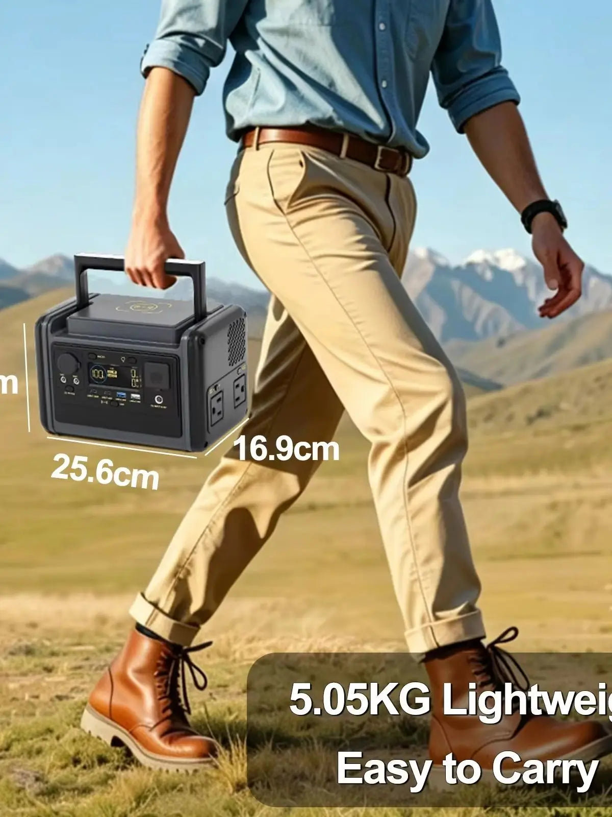 US Stock GSIKE LiFePO4 Portable Power Station 110V Pure Sine Wave Solar Generator 300W 1200W 2000W Option for Camping RV Van Home Emergency Backup