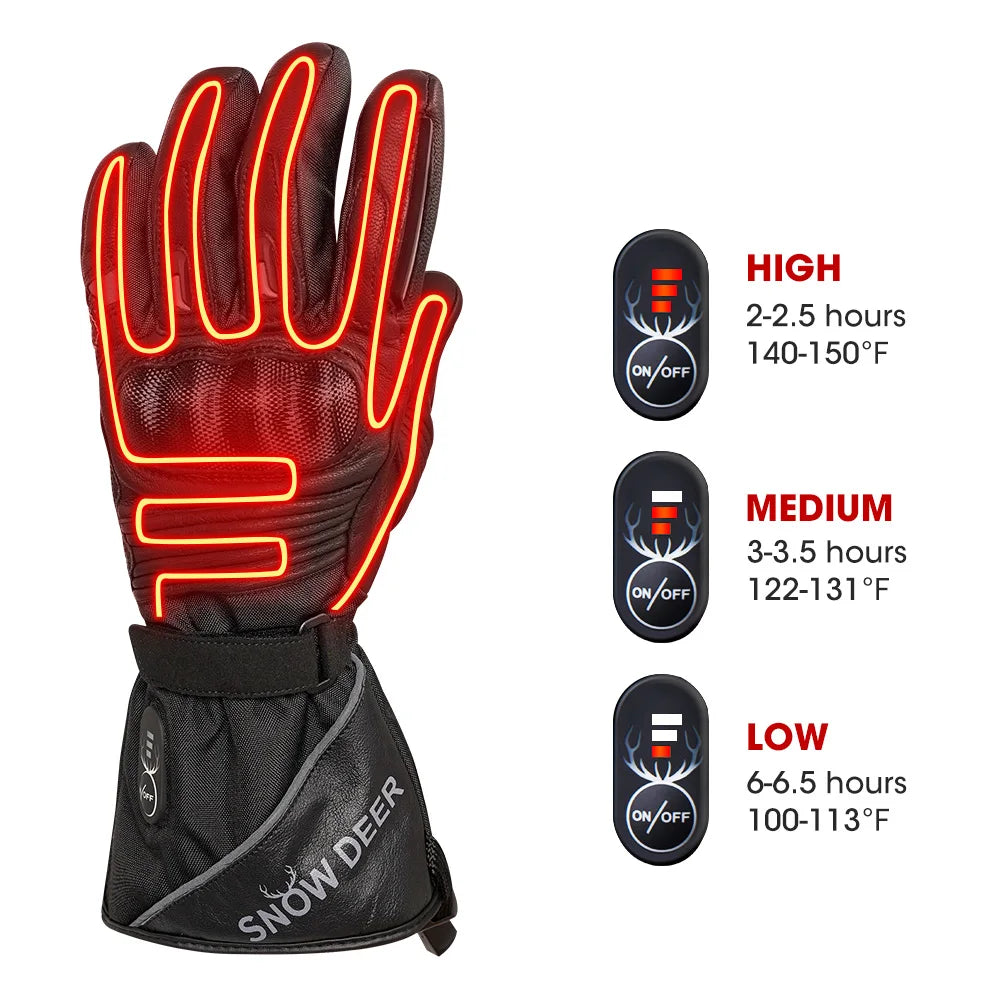 Waterproof Rechargeable Heating Thermal Gloves For Snowmobile Skiing Riding Heated Gloves Motorcycle Winter Heated Gloves Warm