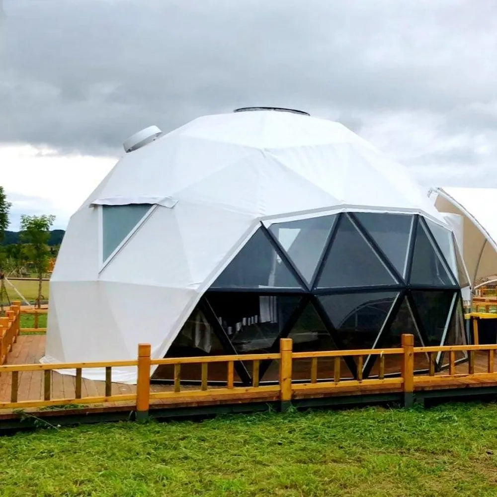 Commercial Luxury Glamping Geodesic Dome Tent Resort Weatherproof PVC 4 Season Customizable Resort Hotel Campsite Lodge Shelter