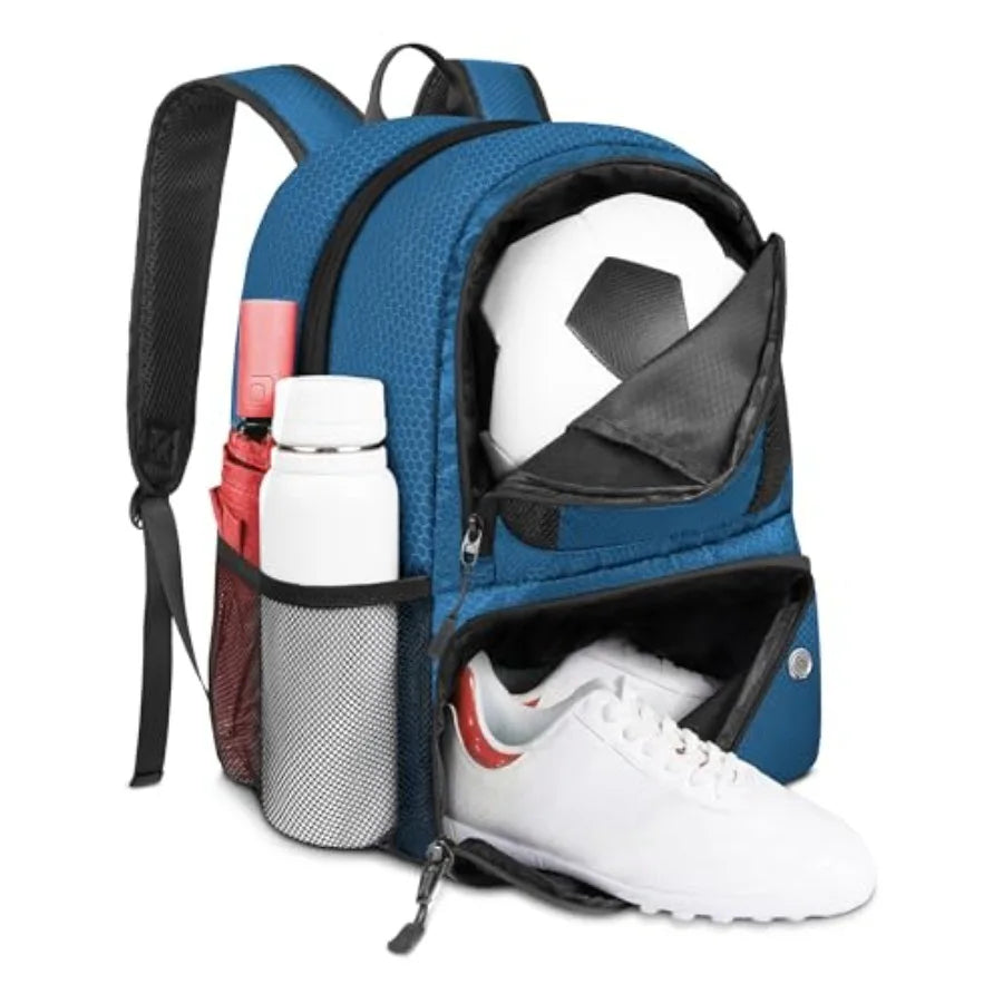Soccer Backpack, with Ball Holder, Water resistant Sport Equipment Bags Fit Basketball Volleyball Football
