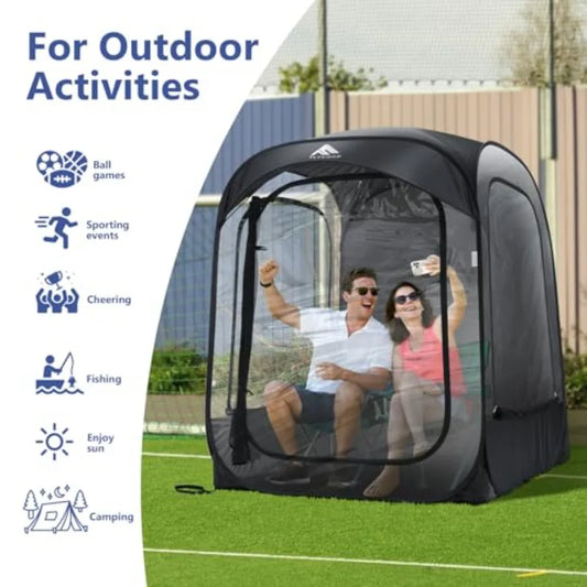 Portable Weather Pop Up Pod 2-4 Person Tent for Outdoor Activities Sports Events Camping Hiking Shelter from Wind Rain and Cold