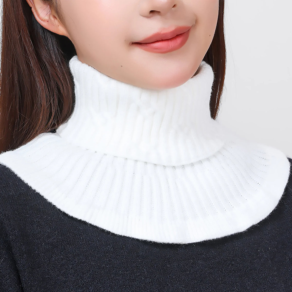Warmth Neck Warmer Cozy for Winter Women's Knit Fake Collar Detachable Wool Scarf High-Neck Thermal Accessory Durable Soft