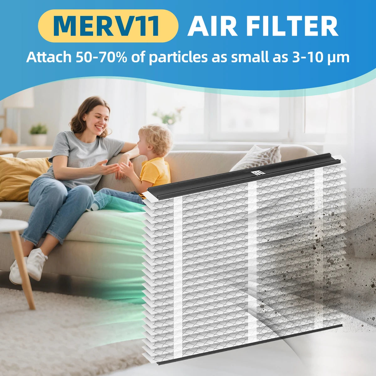 210 Replacement Air Filter 20x25x4 MERV 11 Compatible with Air Purifiers Model 2200 with Upgrade Kit 1213,1210, 1620 2 Packs