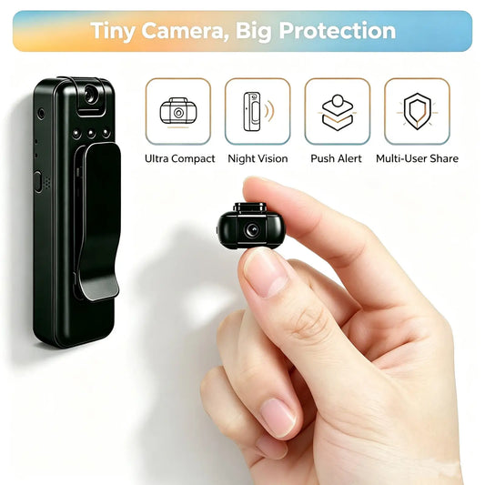 Portable Wearable Mini Body Recorder HD Camera, Clip-on Audio Video Recording Device, Night Vision Motion Activated Recording, 360° Adjustable Lens, Tiny Cam for Interview, Outdoor & Personal Security Evidence Recording