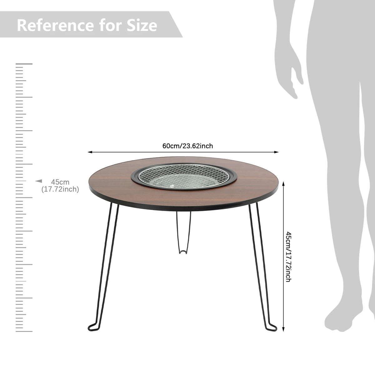 Camping Charcoal Grill Table Portable Folding Outdoor Tabletop Grill Multifunctional BBQ Grill Table for Picnic Backyard
