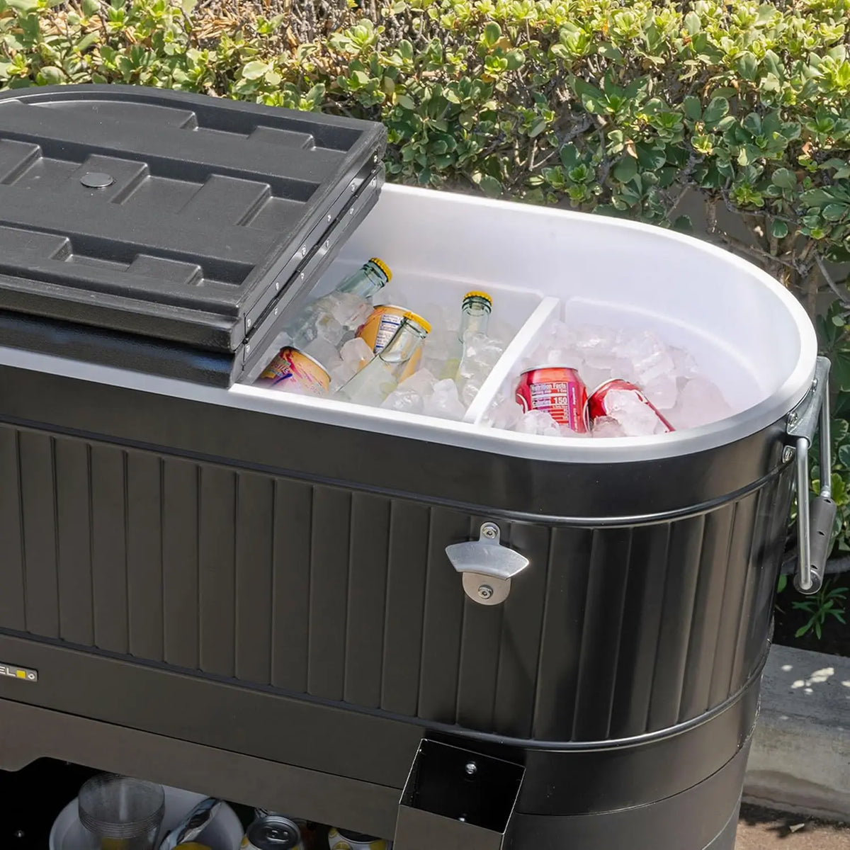 Large Rustic Farmhouse Rolling Cooler – Outdoor Ice Chest on Wheels, Perfect Beverage Cooler for Backyard Parties, BBQ, Tailgate and Beach